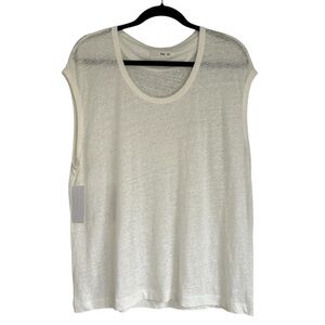 Wilfred Free 100% Linen Short Cap Sleeve Top Size Large
